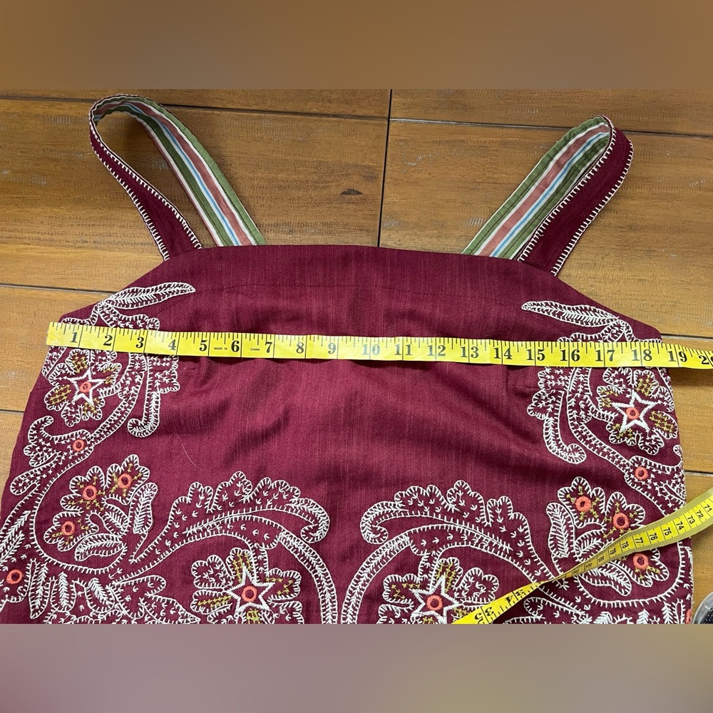 Anthropologie Sleeveless Embroidered Apron Tank Open Back Embroidered NWT Size L - Picture 15 of 16